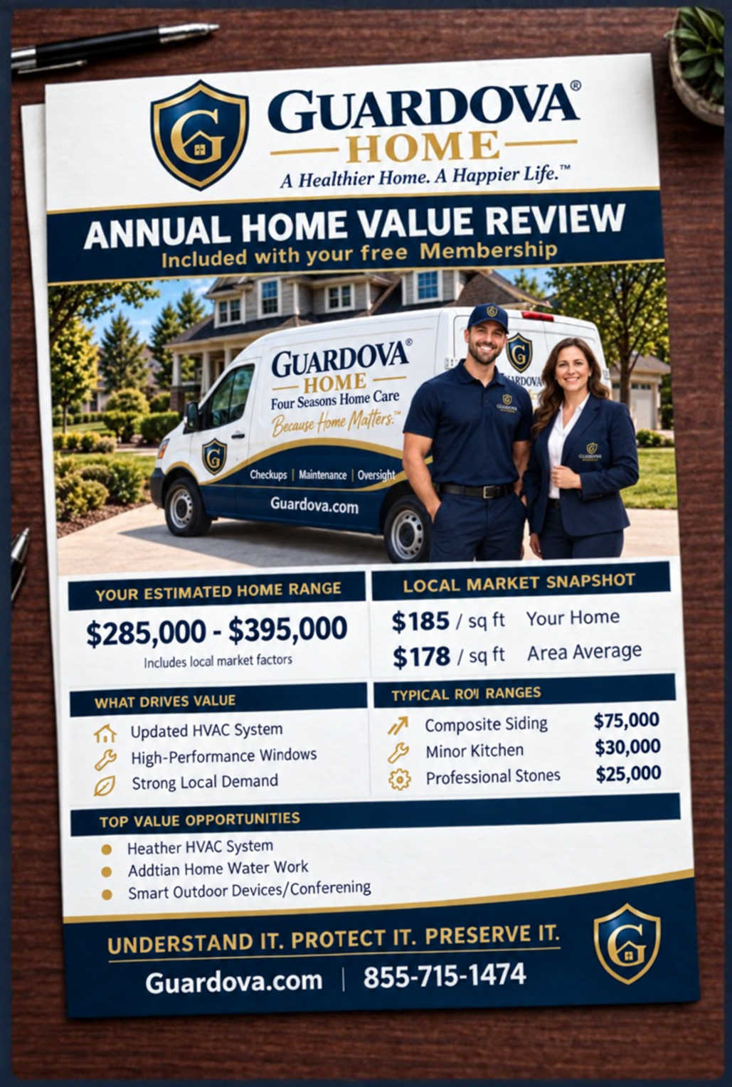 Example of the Guardova Annual Home Value Review